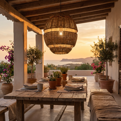 Nido Costiero Woven Rattan Pendant Light