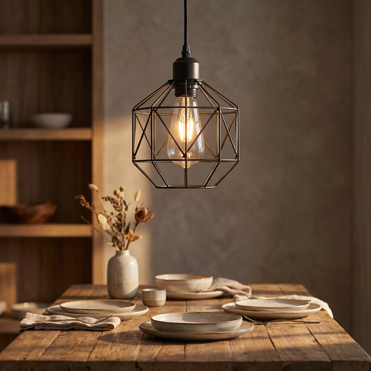 
Prisma Vintage Faceted Metal Cage Pendant Light